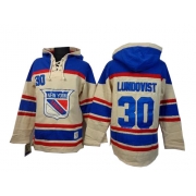 Henrik Lundqvist New York Rangers Old Time Hockey Men's Authentic Sawyer Hooded Sweatshirt Jersey - Cream