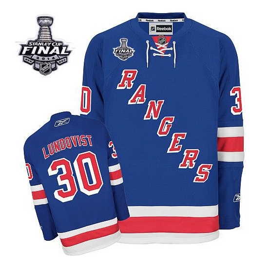 Henrik Lundqvist New York Rangers Reebok Men's Authentic Home 2014 Stanley Cup Jersey - Royal Blue