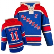 Mark Messier New York Rangers Old Time Hockey Men's Authentic Sawyer Hooded Sweatshirt Jersey - Royal Blue