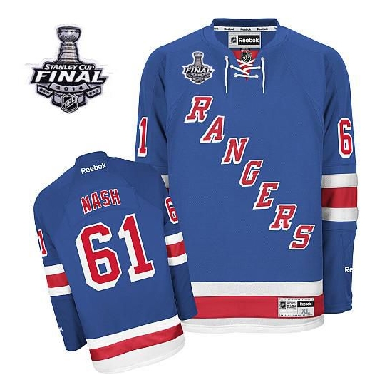 Rick Nash New York Rangers Reebok Men's Premier Home 2014 Stanley Cup Jersey - Royal Blue