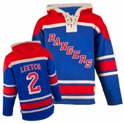 Brian Leetch New York Rangers Old Time Hockey Men's Authentic Sawyer Hooded Sweatshirt Jersey - Royal Blue