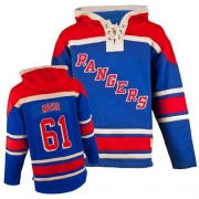 Rick Nash New York Rangers Old Time Hockey Men's Premier Sawyer Hooded Sweatshirt Jersey - Royal Blue