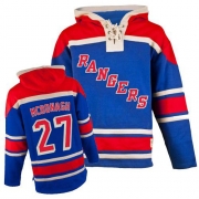 Ryan McDonagh New York Rangers Old Time Hockey Men's Authentic Sawyer Hooded Sweatshirt Jersey - Royal Blue