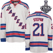 Derek Stepan New York Rangers Reebok Men's Authentic Away 2014 Stanley Cup Jersey - White