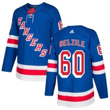 Alex Belzile New York Rangers Adidas Men's Authentic Home Jersey - Royal Blue