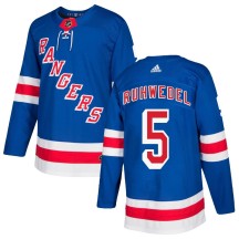 Chad Ruhwedel New York Rangers Adidas Men's Authentic Home Jersey - Royal Blue