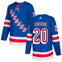 Jan Erixon New York Rangers Adidas Youth Authentic Home Jersey - Royal Blue