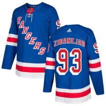 Mika Zibanejad New York Rangers Adidas Youth Authentic Home Jersey - Royal Blue