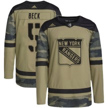 Barry Beck New York Rangers Adidas Youth Authentic Military Appreciation Practice Jersey - Camo