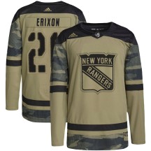 Jan Erixon New York Rangers Adidas Youth Authentic Military Appreciation Practice Jersey - Camo