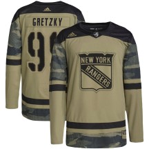 Wayne Gretzky New York Rangers Adidas Youth Authentic Military Appreciation Practice Jersey - Camo