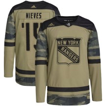 Boo Nieves New York Rangers Adidas Youth Authentic Military Appreciation Practice Jersey - Camo