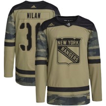 Chris Nilan New York Rangers Adidas Youth Authentic Military Appreciation Practice Jersey - Camo