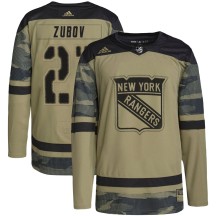 Sergei Zubov New York Rangers Adidas Youth Authentic Military Appreciation Practice Jersey - Camo