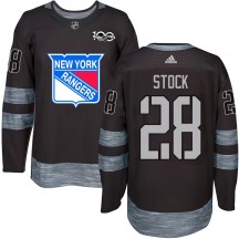P.j. Stock New York Rangers Youth Authentic 1917-2017 100th Anniversary Jersey - Black