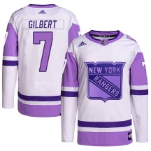 Rod Gilbert New York Rangers Adidas Youth Authentic Hockey Fights Cancer Primegreen Jersey - White/Purple