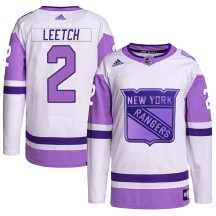 Brian Leetch New York Rangers Adidas Youth Authentic Hockey Fights Cancer Primegreen Jersey - White/Purple