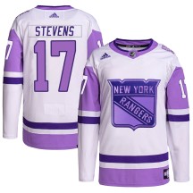 Kevin Stevens New York Rangers Adidas Youth Authentic Hockey Fights Cancer Primegreen Jersey - White/Purple