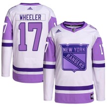 Blake Wheeler New York Rangers Adidas Youth Authentic Hockey Fights Cancer Primegreen Jersey - White/Purple