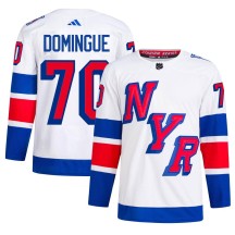 Louis Domingue New York Rangers Adidas Men's Authentic 2024 Stadium Series Primegreen Jersey - White