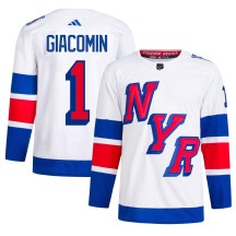 Eddie Giacomin New York Rangers Adidas Men's Authentic 2024 Stadium Series Primegreen Jersey - White