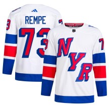 Matt Rempe New York Rangers Adidas Men's Authentic 2024 Stadium Series Primegreen Jersey - White