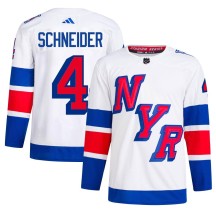 Braden Schneider New York Rangers Adidas Men's Authentic 2024 Stadium Series Primegreen Jersey - White