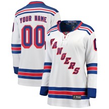 Custom New York Rangers Fanatics Branded Women's Custom Breakaway Away Jersey - White
