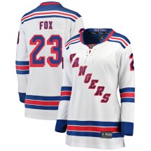 Adam Fox New York Rangers Fanatics Branded Women's Breakaway Away Jersey - White