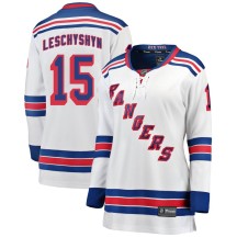 Jake Leschyshyn New York Rangers Fanatics Branded Women's Breakaway Away Jersey - White