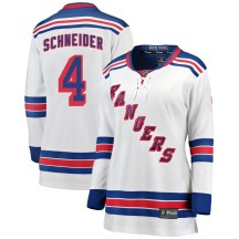 Braden Schneider New York Rangers Fanatics Branded Women's Breakaway Away Jersey - White