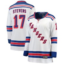 Kevin Stevens New York Rangers Fanatics Branded Women's Breakaway Away Jersey - White