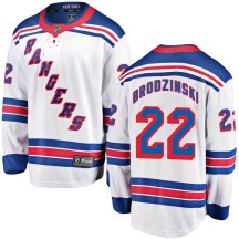 Jonny Brodzinski New York Rangers Fanatics Branded Men's Breakaway Away Jersey - White