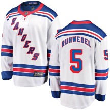 Chad Ruhwedel New York Rangers Fanatics Branded Men's Breakaway Away Jersey - White