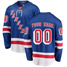 Custom New York Rangers Fanatics Branded Men's Custom Breakaway Home Jersey - Blue