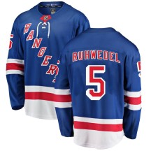 Chad Ruhwedel New York Rangers Fanatics Branded Men's Breakaway Home Jersey - Blue