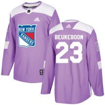 Jeff Beukeboom New York Rangers Adidas Men's Authentic Fights Cancer Practice Jersey - Purple