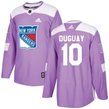 Ron Duguay New York Rangers Adidas Men's Authentic Fights Cancer Practice Jersey - Purple
