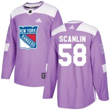 Brandon Scanlin New York Rangers Adidas Men's Authentic Fights Cancer Practice Jersey - Purple