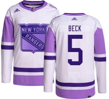 Barry Beck New York Rangers Adidas Men's Authentic Hockey Fights Cancer Jersey -