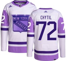 Filip Chytil New York Rangers Adidas Men's Authentic Hockey Fights Cancer Jersey -