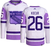 Joe Kocur New York Rangers Adidas Men's Authentic Hockey Fights Cancer Jersey -