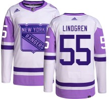 Ryan Lindgren New York Rangers Adidas Men's Authentic Hockey Fights Cancer Jersey -