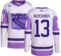 Sergei Nemchinov New York Rangers Adidas Men's Authentic Hockey Fights Cancer Jersey -