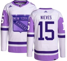 Boo Nieves New York Rangers Adidas Men's Authentic Hockey Fights Cancer Jersey -
