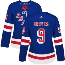 Adam Graves New York Rangers Adidas Women's Authentic Home Jersey - Royal Blue