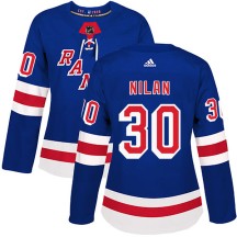 Chris Nilan New York Rangers Adidas Women's Authentic Home Jersey - Royal Blue