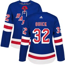 Jonathan Quick New York Rangers Adidas Women's Authentic Home Jersey - Royal Blue