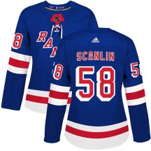 Brandon Scanlin New York Rangers Adidas Women's Authentic Home Jersey - Royal Blue