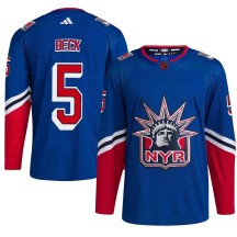 Barry Beck New York Rangers Adidas Youth Authentic Reverse Retro 2.0 Jersey - Royal